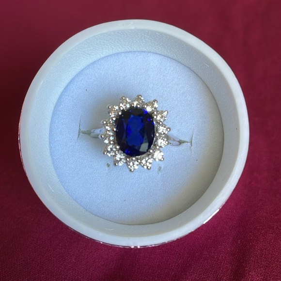 Jewelry - BLUE SAPPHIRE 925  RING SIZE 7